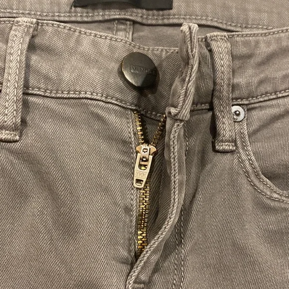 VINCE GRAY JEAN WITH  PLASTIC COATING STRIPS INSIDE SEAM & ' OUTSIDE - Picture 16 of 16